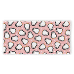 Pink Polka Dot Penguin Pattern Print Beach Towel