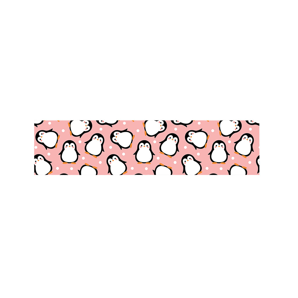 Pink Polka Dot Penguin Pattern Print Bed Runner