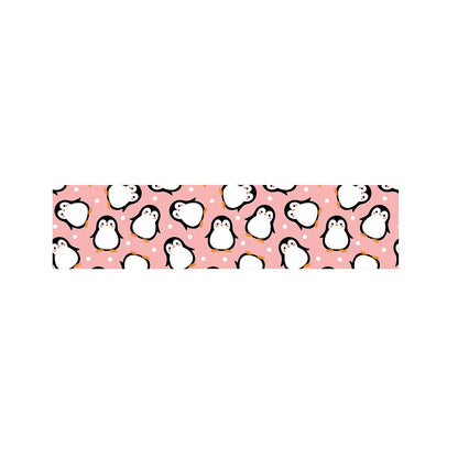 Pink Polka Dot Penguin Pattern Print Bed Runner