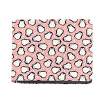 Pink Polka Dot Penguin Pattern Print Bifold Wallet