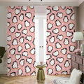 Pink Polka Dot Penguin Pattern Print Dimout Pencil Pleat Curtains