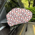 Pink Polka Dot Penguin Pattern Print Car Side Mirror Covers