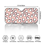 Pink Polka Dot Penguin Pattern Print Car Windshield Sun Shade