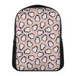 Pink Polka Dot Penguin Pattern Print Casual Backpack