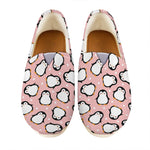 Pink Polka Dot Penguin Pattern Print Casual Shoes