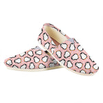 Pink Polka Dot Penguin Pattern Print Casual Shoes