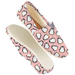 Pink Polka Dot Penguin Pattern Print Casual Shoes