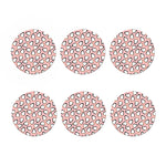Pink Polka Dot Penguin Pattern Print Coaster Set