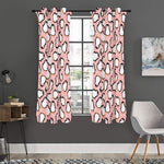 Pink Polka Dot Penguin Pattern Print Curtain