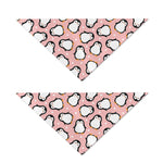 Pink Polka Dot Penguin Pattern Print Dog Bandana