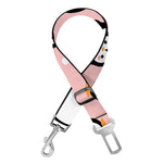 Pink Polka Dot Penguin Pattern Print Dog Seat Belt