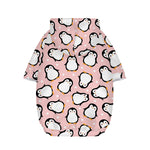 Pink Polka Dot Penguin Pattern Print Dog Zip Up Hoodie