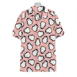 Pink Polka Dot Penguin Pattern Print Hawaiian Shirt