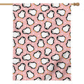 Pink Polka Dot Penguin Pattern Print House Flag