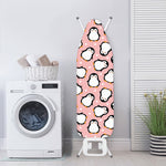 Pink Polka Dot Penguin Pattern Print Ironing Board Cover