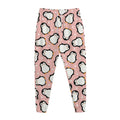 Pink Polka Dot Penguin Pattern Print Jogger Pants