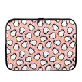 Pink Polka Dot Penguin Pattern Print Laptop Sleeve