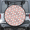 Pink Polka Dot Penguin Pattern Print Leather Spare Tire Cover