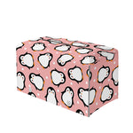 Pink Polka Dot Penguin Pattern Print Leather Tissue Box Cover