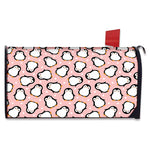 Pink Polka Dot Penguin Pattern Print Mailbox Cover