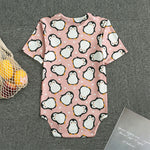 Pink Polka Dot Penguin Pattern Print Men's Bodysuit