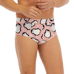 Pink Polka Dot Penguin Pattern Print Men's Briefs