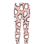 Pink Polka Dot Penguin Pattern Print Men's leggings