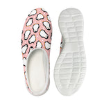 Pink Polka Dot Penguin Pattern Print Mesh Casual Shoes