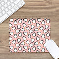 Pink Polka Dot Penguin Pattern Print Mouse Pad