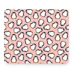 Pink Polka Dot Penguin Pattern Print Mouse Pad