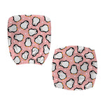 Pink Polka Dot Penguin Pattern Print Office Chair Cover