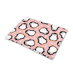 Pink Polka Dot Penguin Pattern Print Pet Cooling Mat Cover