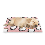Pink Polka Dot Penguin Pattern Print Pet Cooling Mat Cover