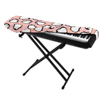 Pink Polka Dot Penguin Pattern Print Piano Keyboard Cover
