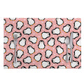 Pink Polka Dot Penguin Pattern Print Placemat