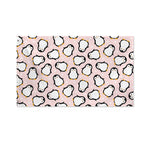 Pink Polka Dot Penguin Pattern Print Polyester Flag