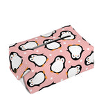 Pink Polka Dot Penguin Pattern Print Rectangle Tissue Box Cover