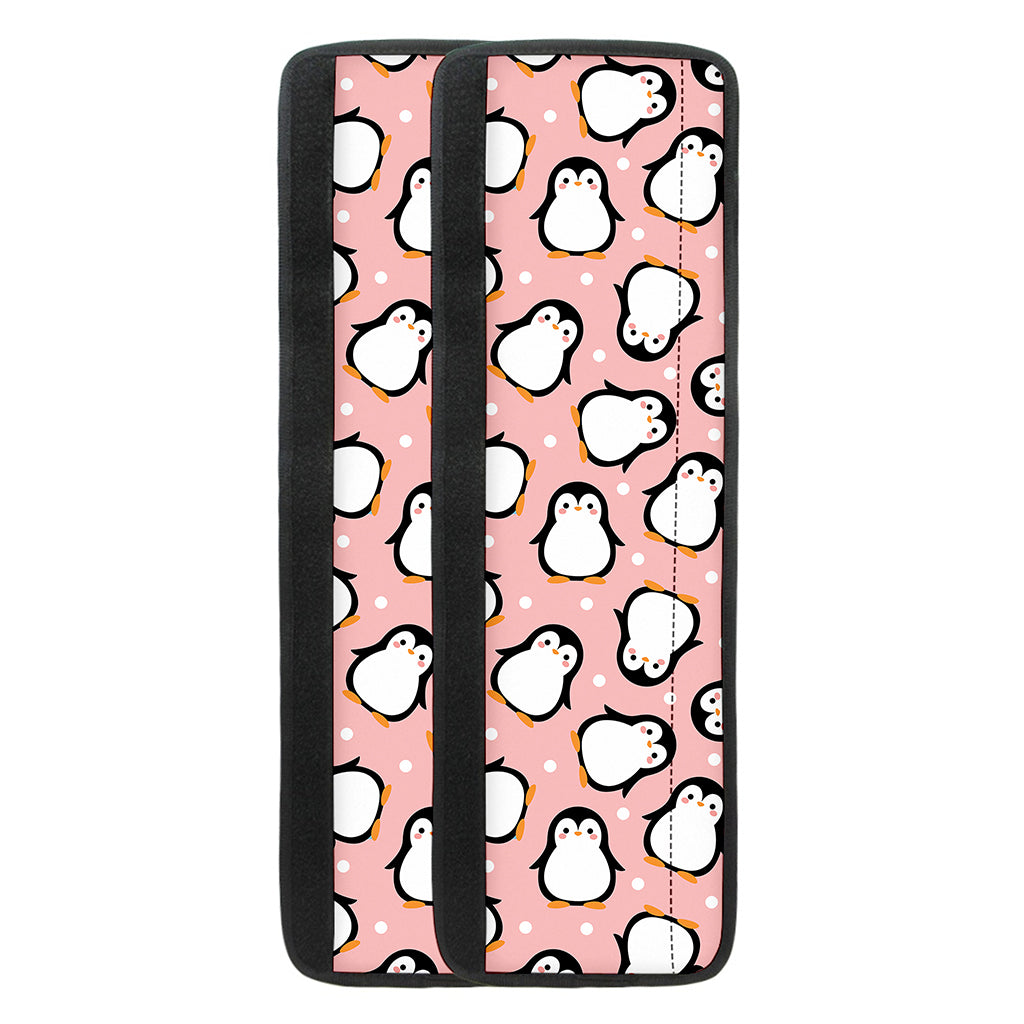 Pink Polka Dot Penguin Pattern Print Refrigerator Handle Covers