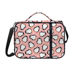 Pink Polka Dot Penguin Pattern Print Shoulder Strap Bible Bag