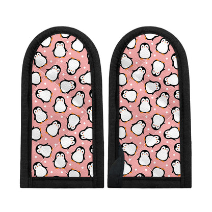 Pink Polka Dot Penguin Pattern Print Skillet Handle Cover