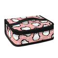 Pink Polka Dot Penguin Pattern Print Small Lunch Bag