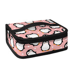 Pink Polka Dot Penguin Pattern Print Small Lunch Bag