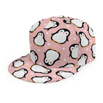 Pink Polka Dot Penguin Pattern Print Snapback Cap