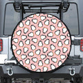 Pink Polka Dot Penguin Pattern Print Tire Cover