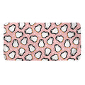 Pink Polka Dot Penguin Pattern Print Towel