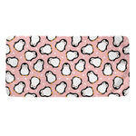 Pink Polka Dot Penguin Pattern Print Towel
