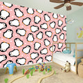 Pink Polka Dot Penguin Pattern Print Wall Sticker