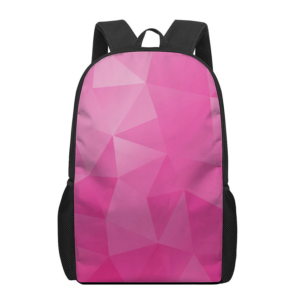 Pink Polygonal Geometric Print 17 Inch Backpack