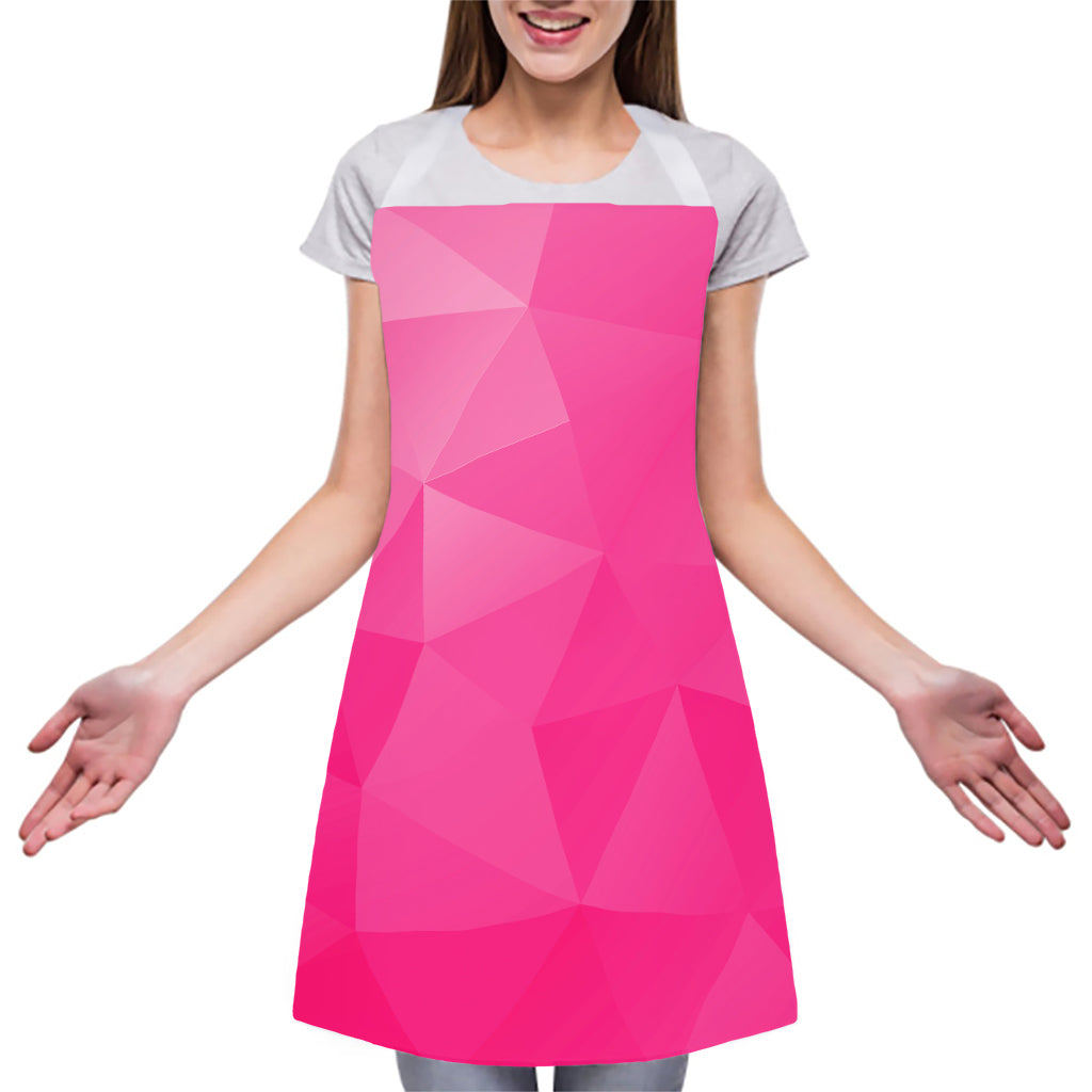 Pink Polygonal Geometric Print Adjustable Apron