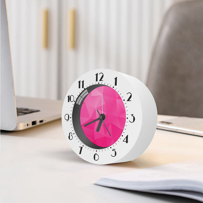 Pink Polygonal Geometric Print Alarm Clock